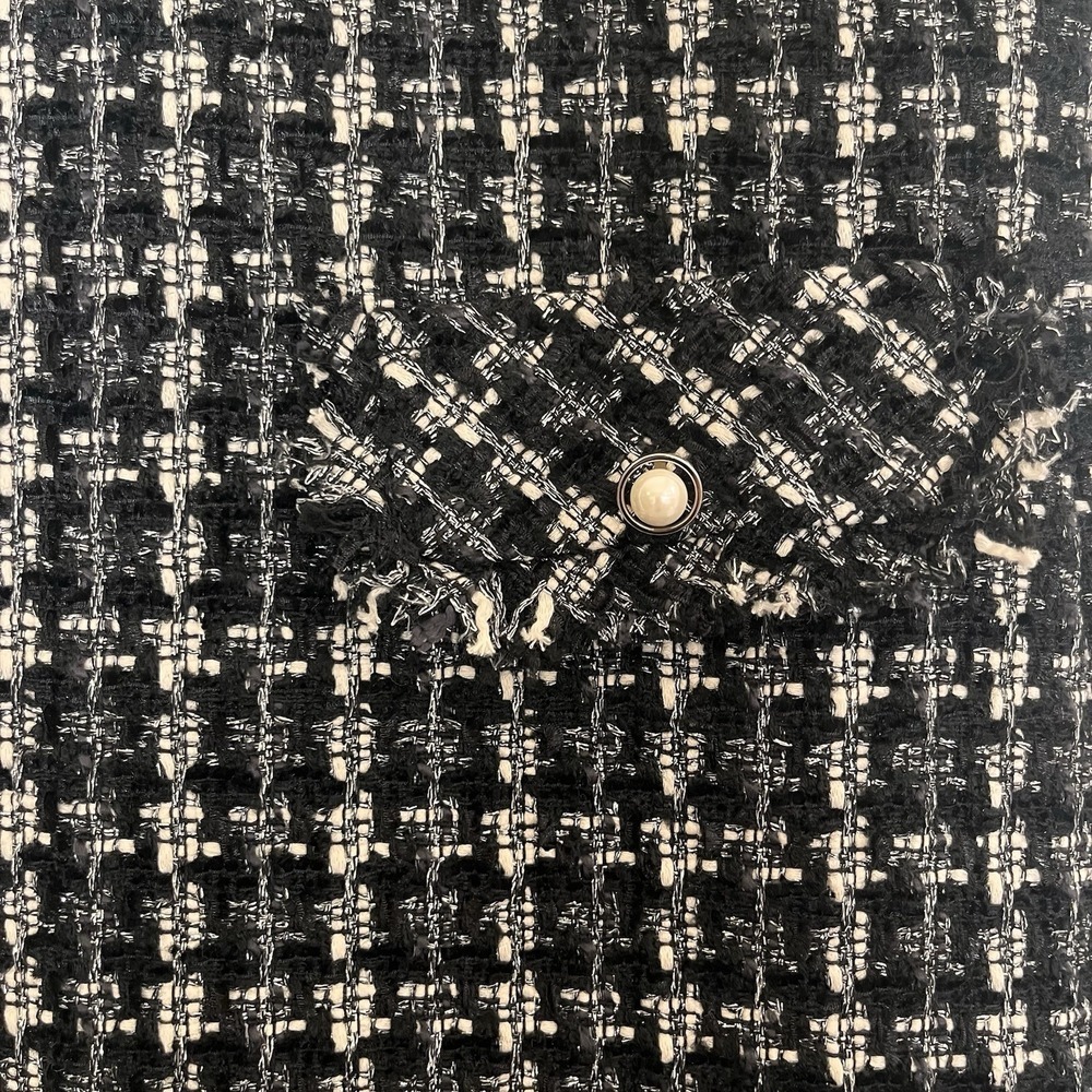 Tweed Mini Dress Button Pockets Dark Academia Preppy Coquette Old Money Size S - Picture 3 of 9